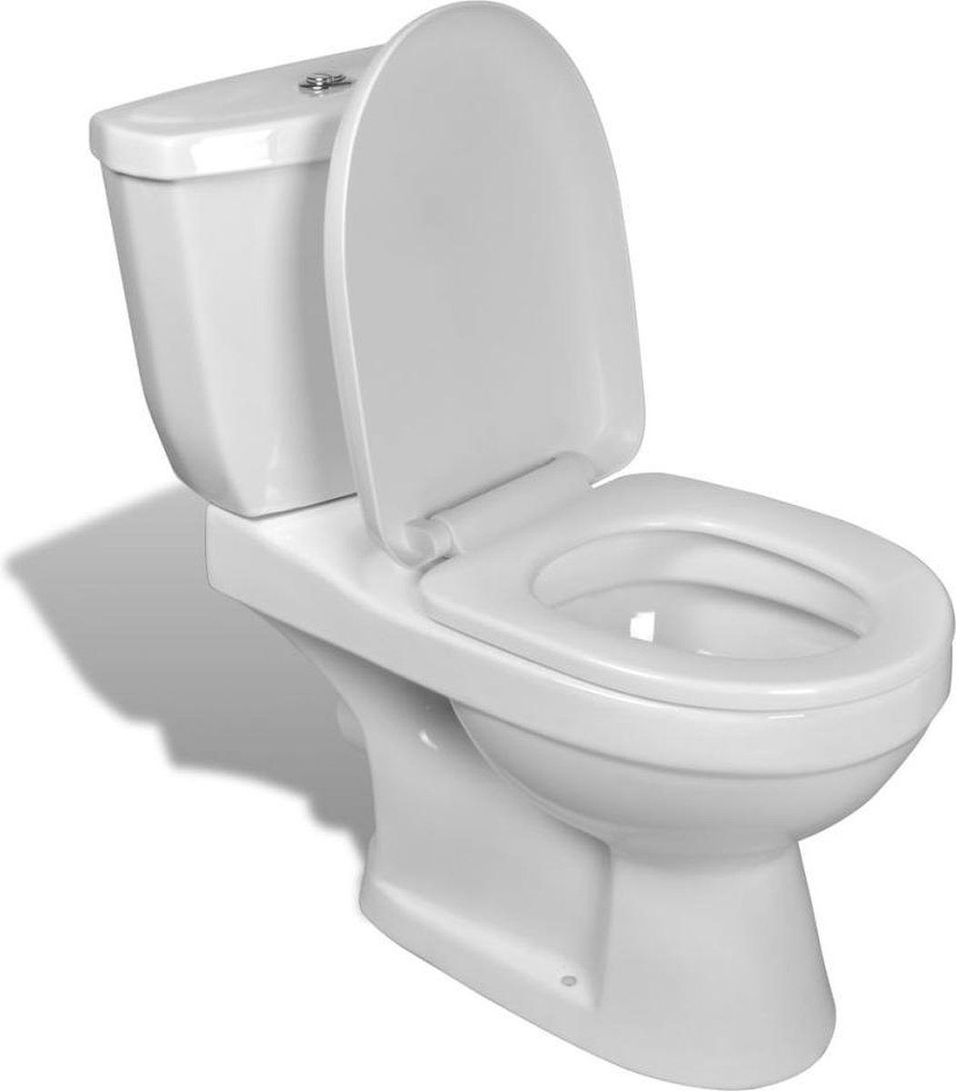 bol.com | vidaXL Toilet met stortbak (wit)
