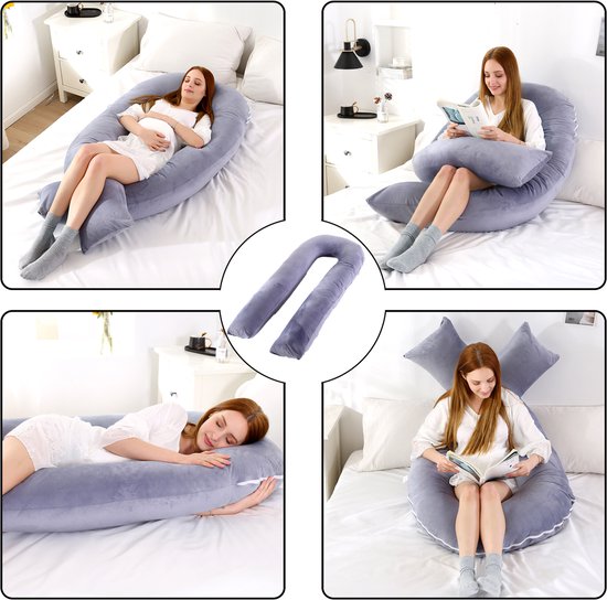 CALIYO Zwangerschapskussen XXL - 320cm - Afneembare Hoes - Zijslaapkussen / Body Pillow / Lichaamskussen / Voedingskussen van CALIYO — afbeelding 2