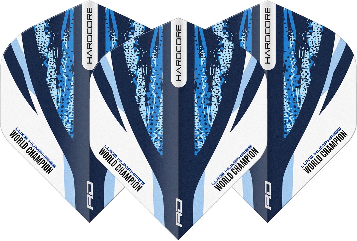 Red Dragon Luke Humphries White & Blue Hardcore Standard - Dart Flights