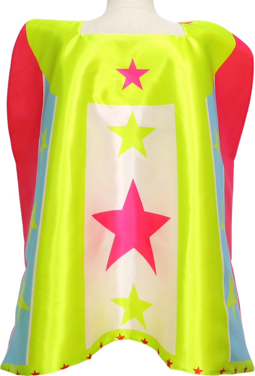 Joya Kids® Verkleedset Meisje | Superheldin Cape Masker Armbanden | Roze, Blauw en Geel met Sterren | Verkleedkleding Kinderen | Carnaval & Rollenspel | Superheld Ster | Verkleedkleding 3-delig | Roze, Blauw en Geel — afbeelding 10
