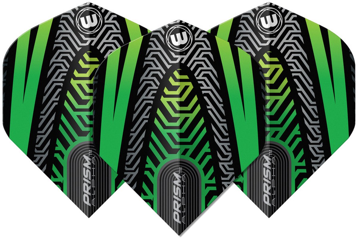 Winmau Prism Alpha Black Green V2 - Dart Flights