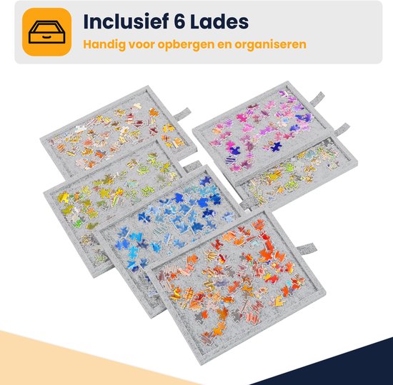 Planche De Puzzle Inclinable,2 en 1 Table De Puzzle avec 6 Tiroirs,Planche De Puzzle en Feutre Planche De Puzzle Inclinable,2 en 1 Table De Puzzle avec 6 Tiroirs,Planche De Puzzle en Feutre