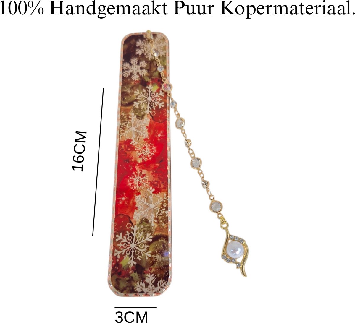 Boekenlegger met Sneeuwvlok Design en Gouden Ketting – Uniek en Elegant Cadeau