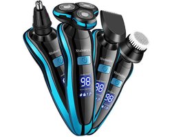 Scheerapparaat 4 in1 Oplaadbare Scheerapparaat Waterdicht Nat Droog Rotary Voor Mannen Met Pop-Up Trimmer Baard Scheerapparaten 4D 3 Blades Neus Tondeuse Tondeuse Oplaadbare Voor Mannen gezicht