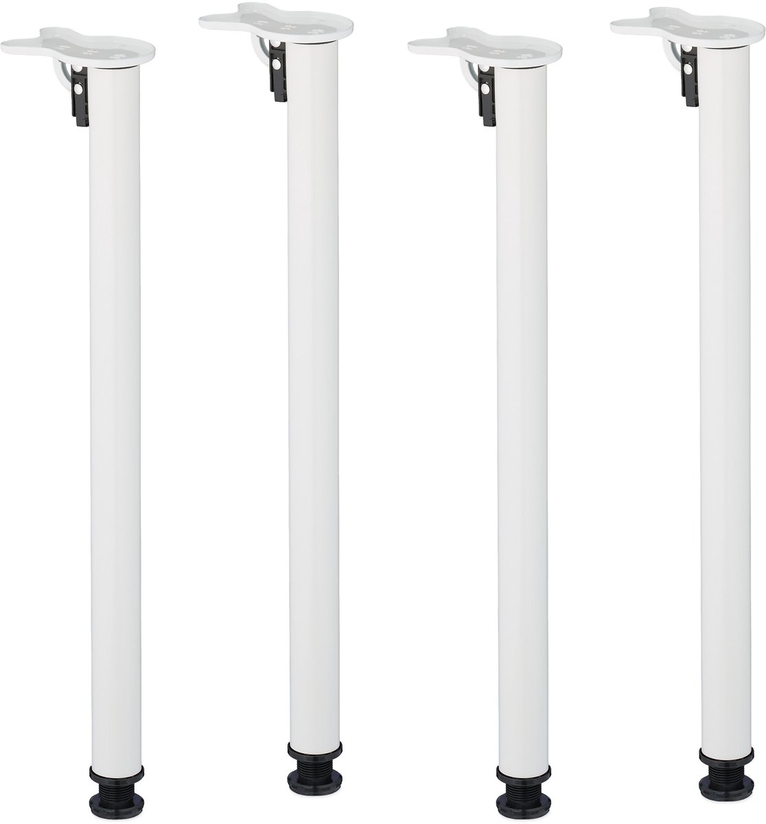 tafelpoten inklapbaar - set van 4 - 71 x 5 cm - metaal - tot 160 kg - wit