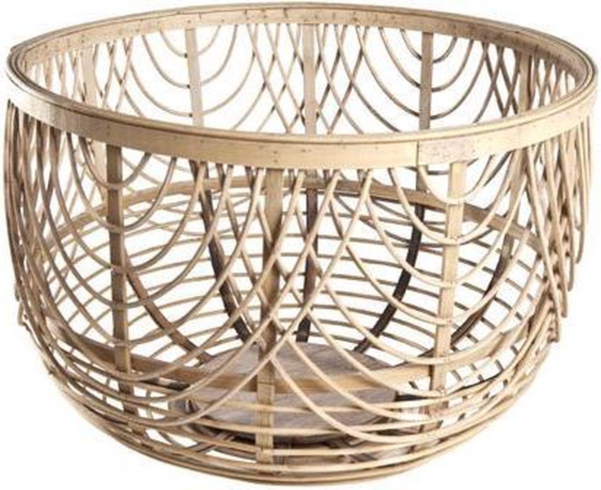 Rieten mand - Tijdschriften mand - opbergmand 42 x 42 x 28 cm