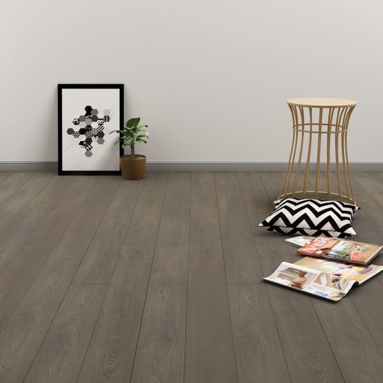 vidaXL Vloerplanken Zelfklevend Vloer Vloerbedekking Planken Vloerplank Ondervloer Bedekking Laminaat Ondergrond Vloeren PVC Donkerbruin