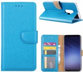 Samsung Galaxy S9 Plus Booktype / Portemonnee TPU Lederen Hoesje Blauw