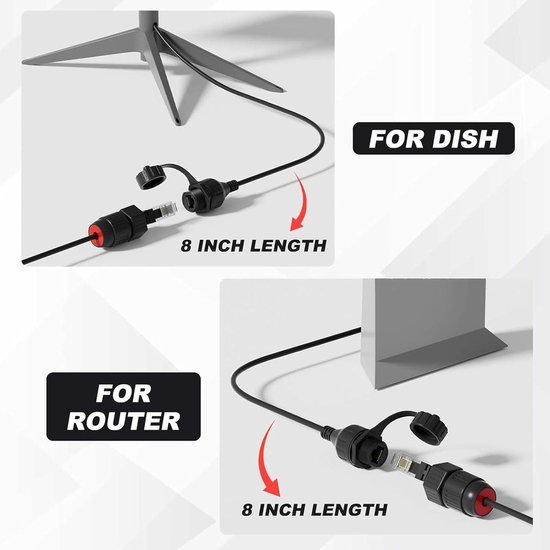 Starlink SPX-stekker naar RJ45-adapters, waterdichte Starlink-kabel