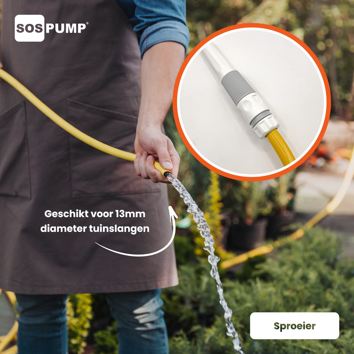 SOS PUMP ® Tuinslang 25 m Set – Flexibel & Anti-Knik – Inclusief Spuitpistool & Koppelingen – Gardena – Tuinbewatering – Reiniging – foto 6