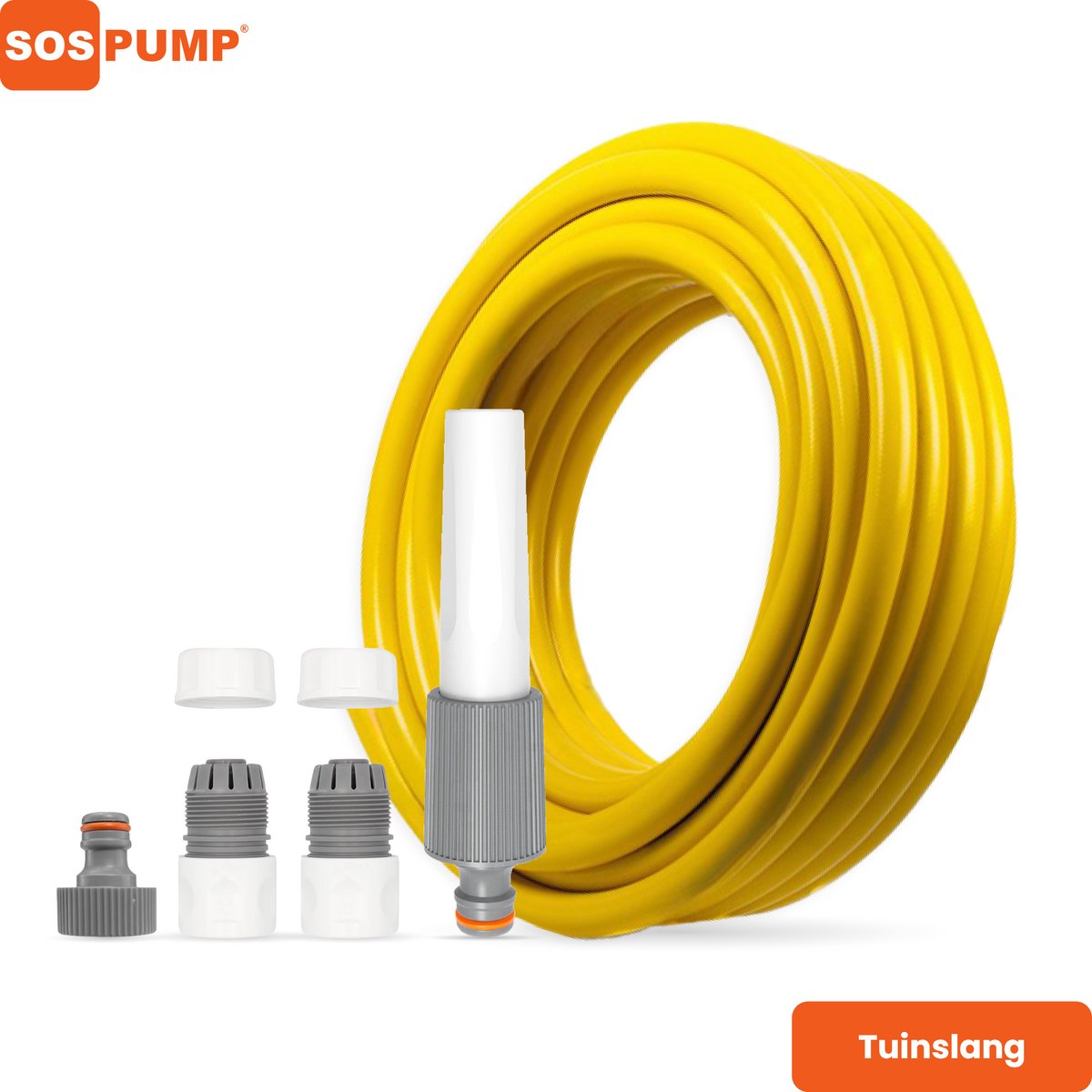 SOS PUMP ® Tuinslang 25 m Set – Flexibel & Anti-Knik – Inclusief Spuitpistool & Koppelingen – Gardena – Tuinbewatering – Reiniging