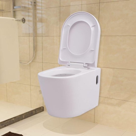 Meetbaar verhaal Poging vidaXL Hangend toilet keramiek wit | bol.com