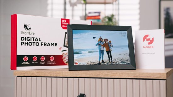 BrightLife Digitale Fotolijst met Frameo App - 10.1 inch - HD Resolutie - Fotokader - WiFi - IPS Touchscreen - 32GB - Valentijn