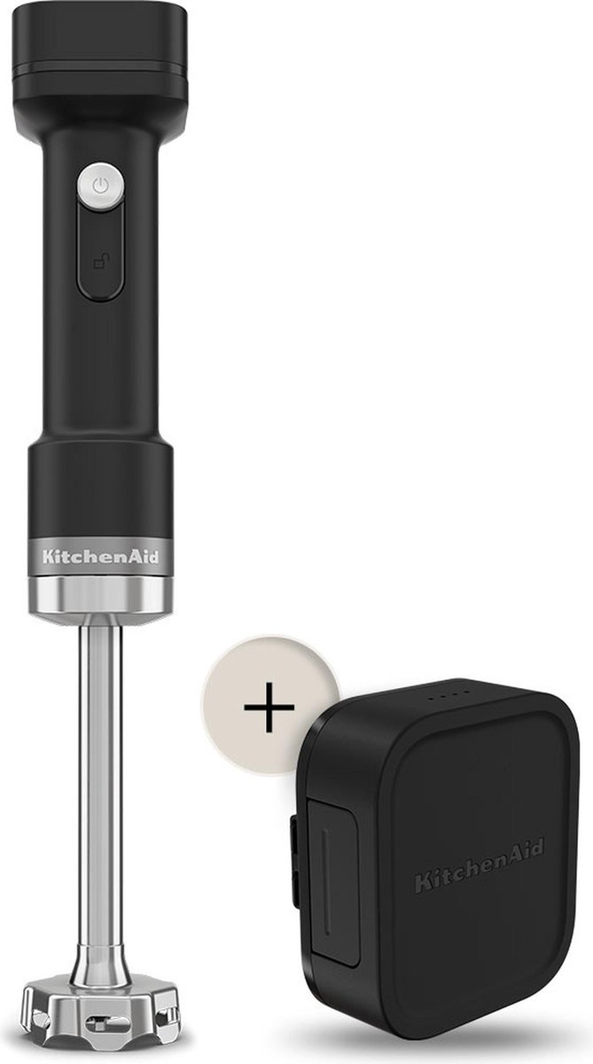 Kitchenaid staafmixer - Kitchenaid Go - Draagbare staafmixer met mengbeker 700 ml - met batterij - Zwart