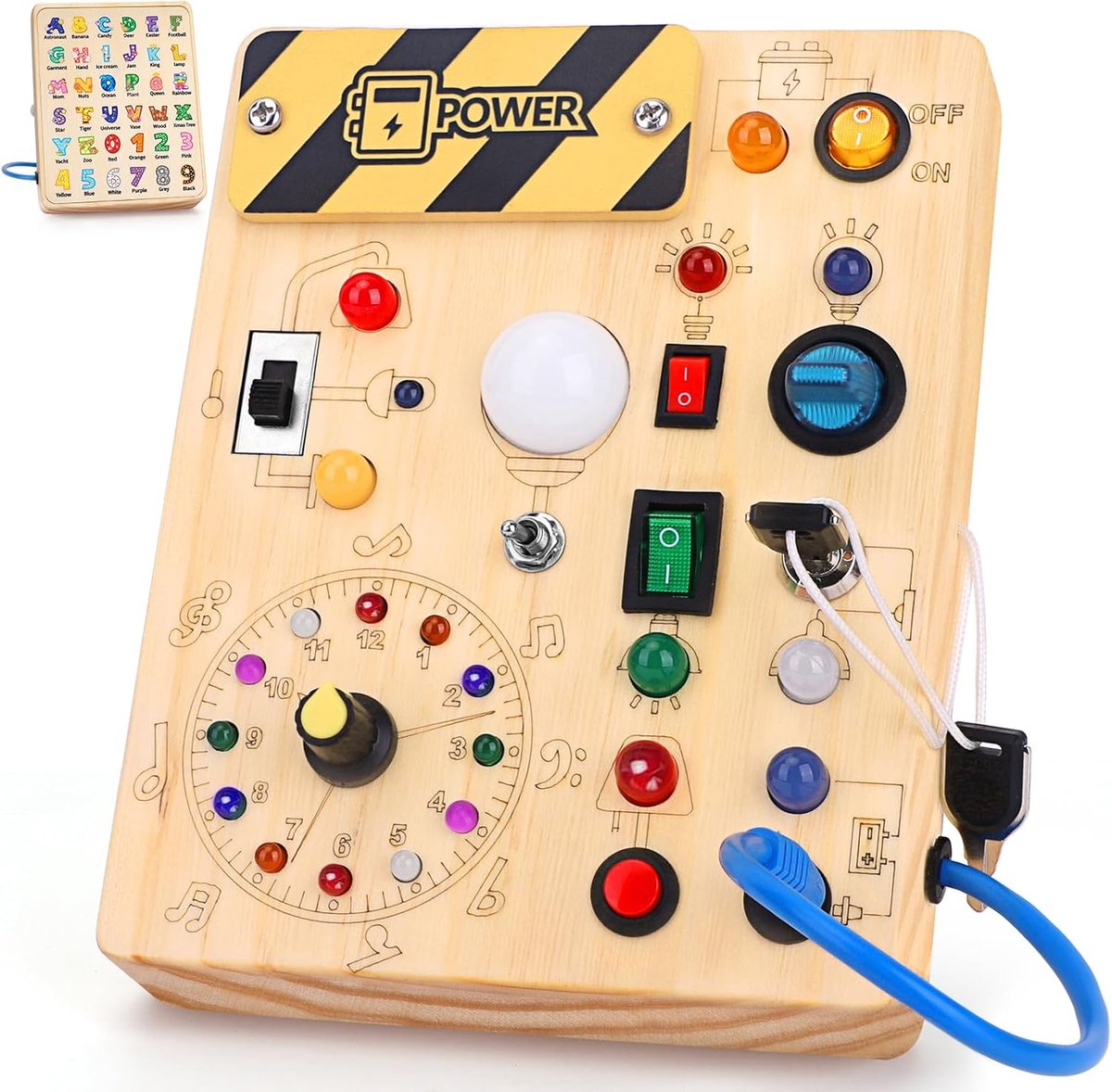 Montessori Speelgoed vanaf 3, 4, 5 jaar, houten speelgoed, motoriekspeelgoed met schroevendraaier, Busy Board met sleutel en slot, educatief speelgoed, cadeau voor jongens en meisjes