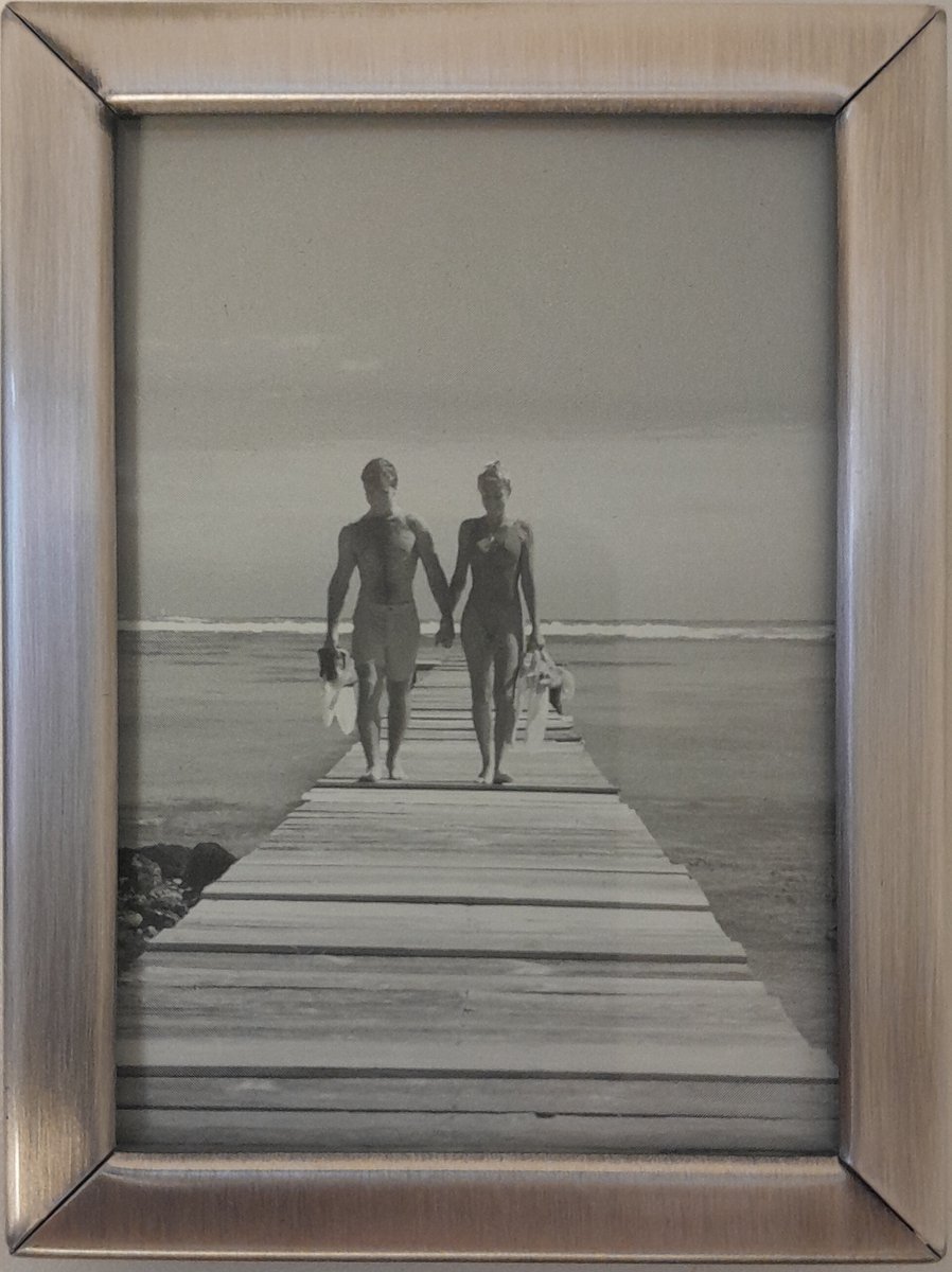 Fotolijst - pas fotolijstje - Mat - 9x6cm - oud zilver