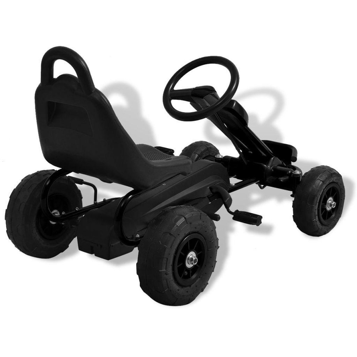 Bol.com vidaXL Skelter met pedalen en pneumatische banden zwart aanbieding