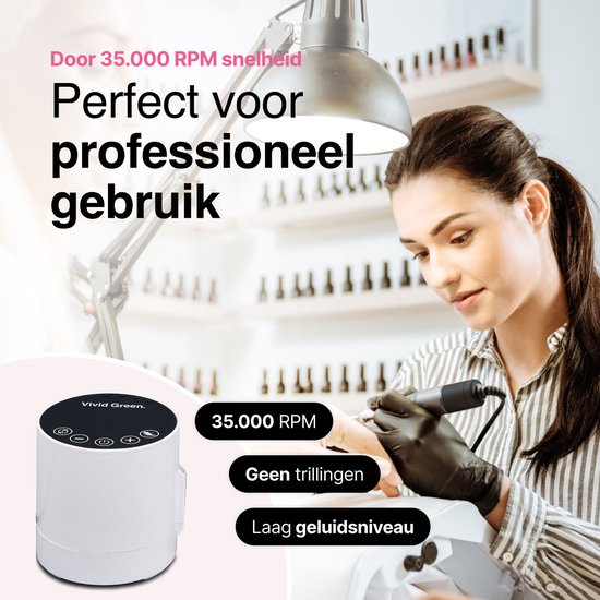 Elektrische Nagelvijl - Nagelfrees Complete Set 35000 RPM - Manicure & Pedicure - Vivid Green