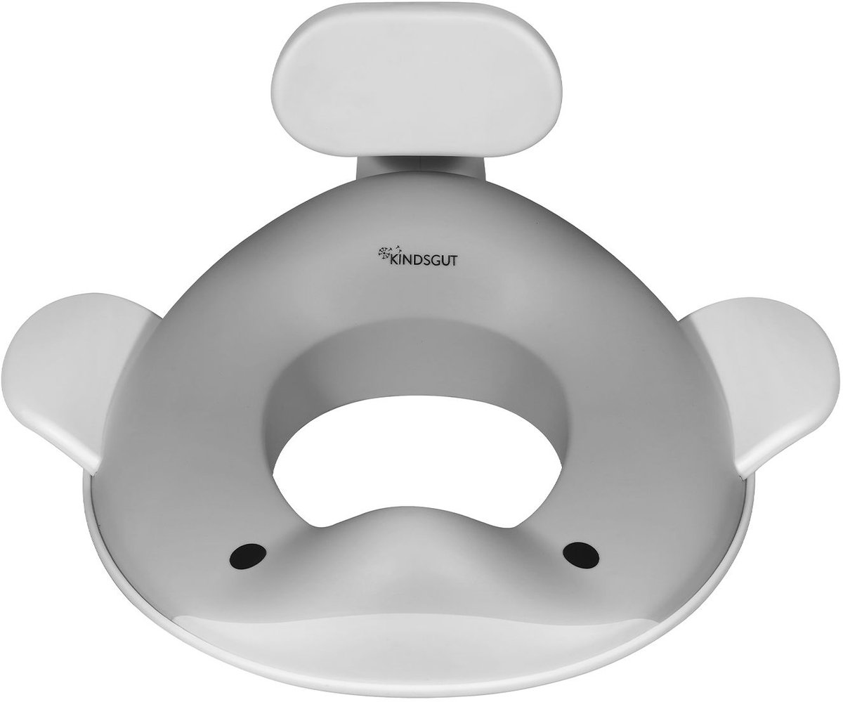 Kindsgut - WC verkleiner - Donkergrijs - Walvisdesign - Antislip functie - Jongens & Meisjes - Comfortabel ontwerp WC bril verkleiner