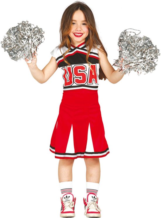 Cheerleader rood verkleedpakje