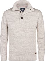 Petrol Industries Heren Trui - Gebreide Trui - Regular Fit - Opstaande Kraag - Katoen - Truien - Pullover - Wit - Maat XXXL