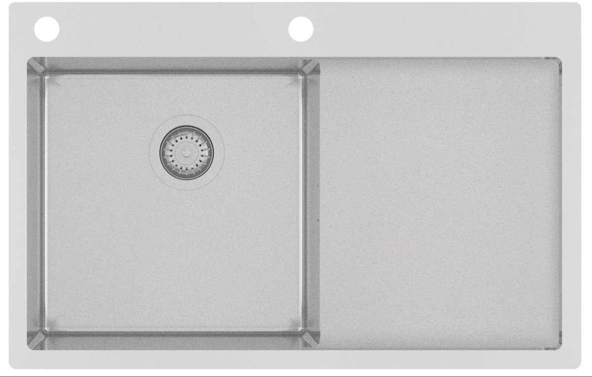 Gurari TERRA 101 N-L Inbouwspoelbak 780x500 mm, Roestvrij staal, Rechthoekig