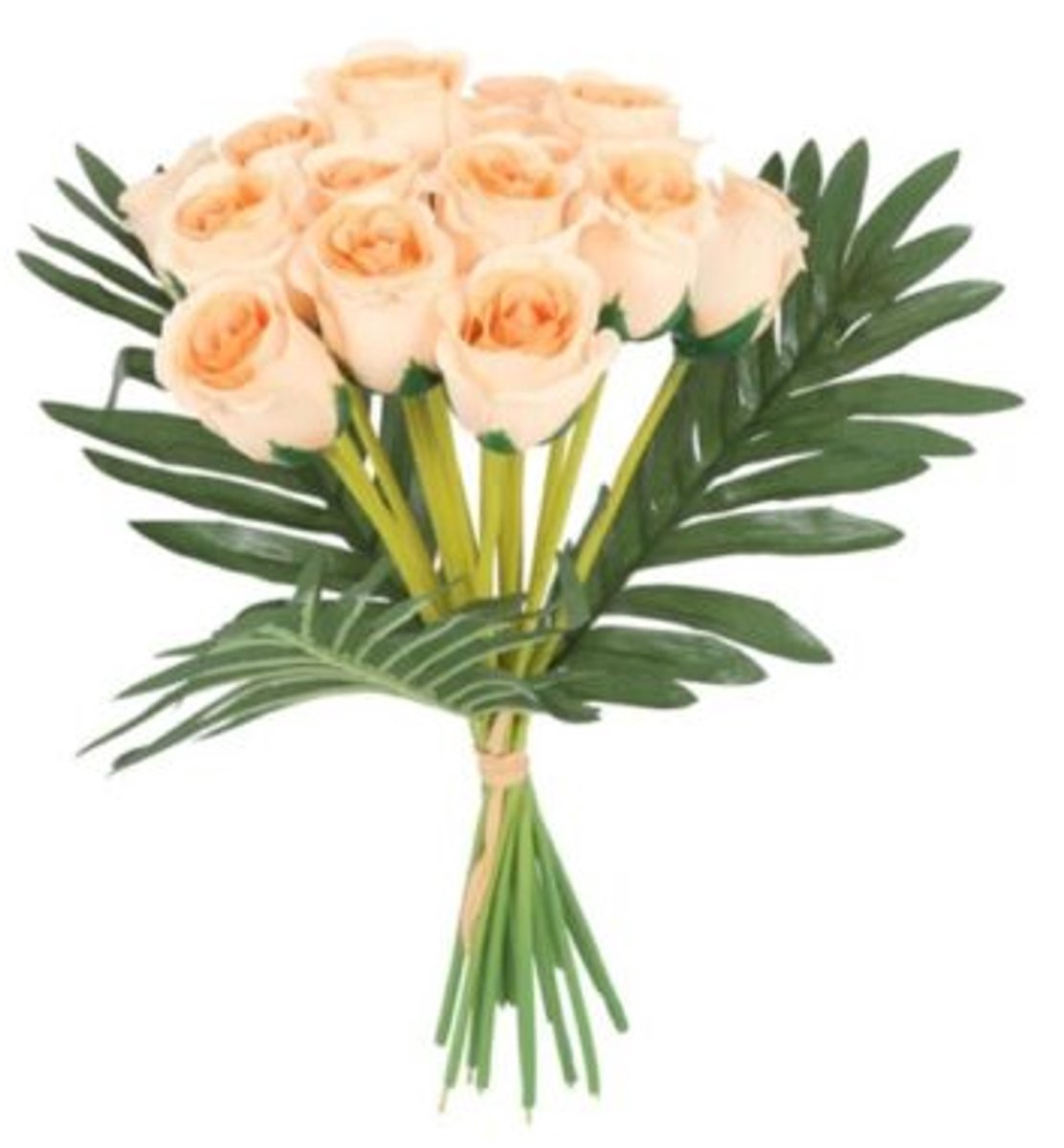 Countryfield bos Rozen Creme / zalmroze 35 cm 15 stuks - Cadeautip - Bloemen