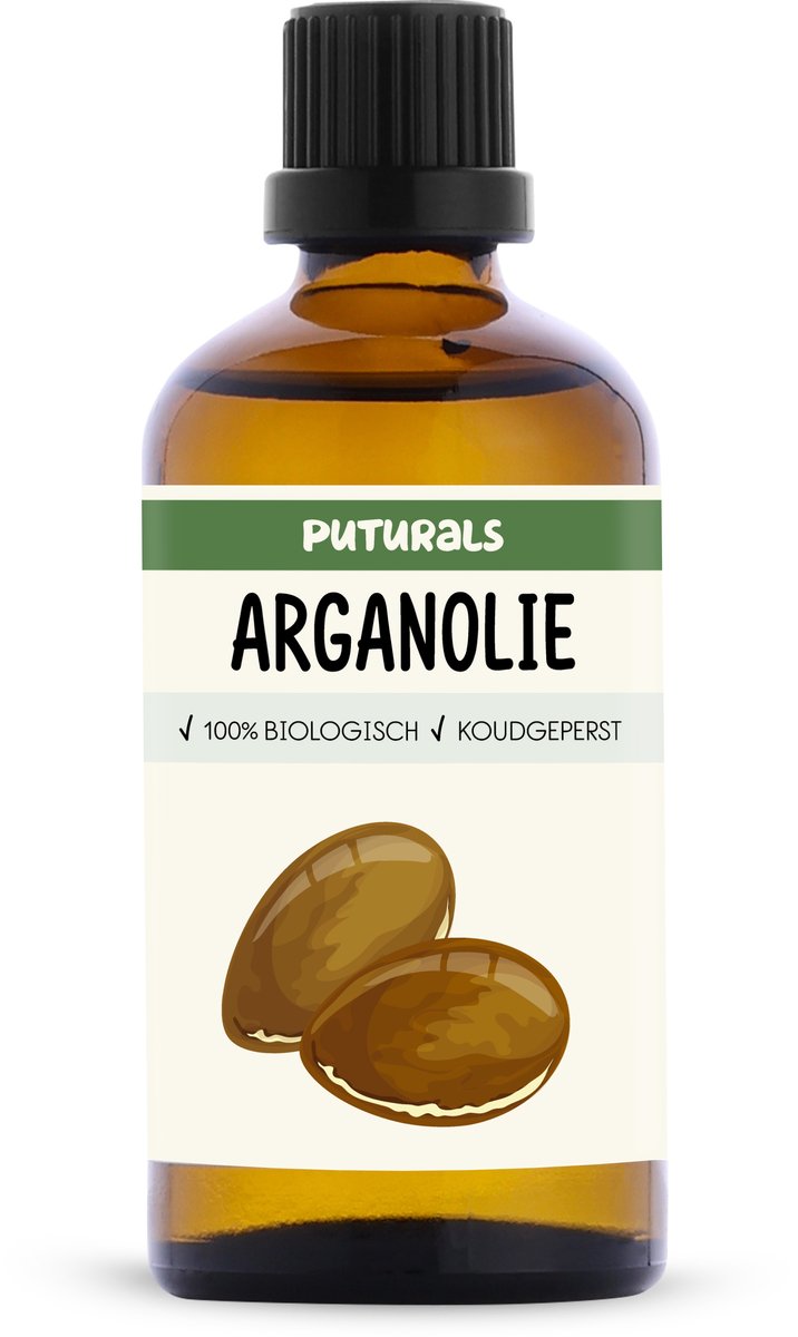 Goedkoopste Puturals Arganolie 100 Biologisch - 100ml - Koudgeperst en Puur - Argan Haarolie voor Haar, Haargroei, Huid en Gezicht