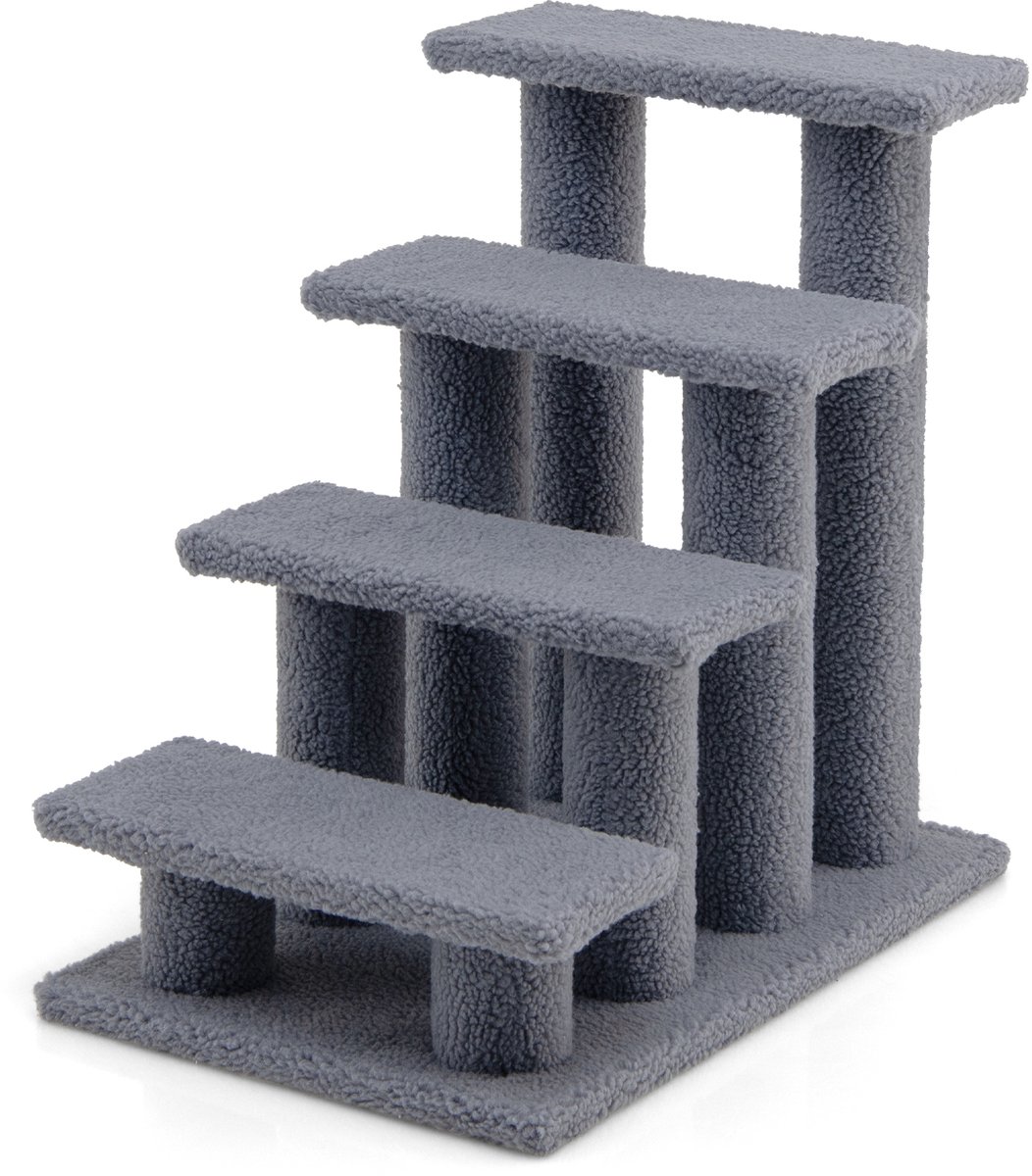 COSTWAY Dierentrap, kattentrap, trap voor katten tot 25 kg, huisdiertrap klein, speelboom 4 uitzichtplatformen, 61 x 41 x 60 cm, spaanplaat