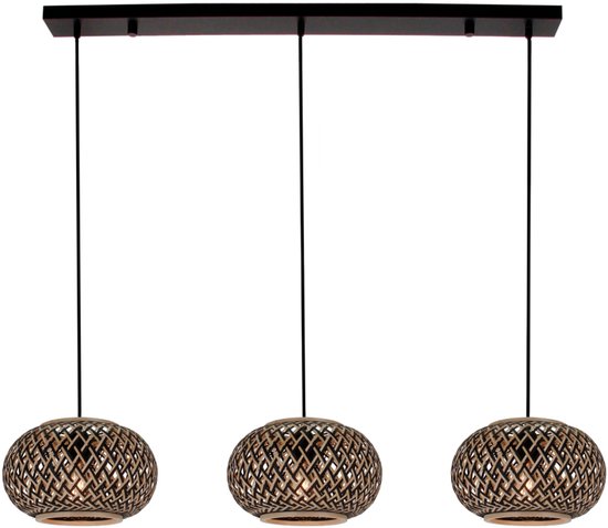 CBJKTX Hanglamp Woonkamer Vintage - 1 licht hanglamp Verstelbare hoogte E27 Zwarte glazen hanglamp Geschikt voor eetkamer, slaapkamer (zonder lichtbron