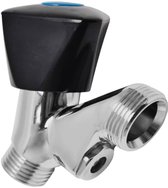 Dparts wasmachinekraan met keerklep - met KIWA keur - beluchterkraan - voor wasmachine en vaatwasser - kraan met beluchter - 1/2" muurbevestiging aansluiting - 3/4" slangkoppeling