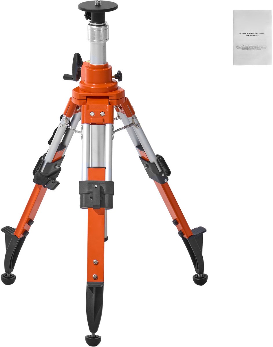 Laser Waterpas Statief, 5/8"-11 Schroefdraadbevestiging, Verstelbaar van 27,16 tot 67,71 Inch, Aluminium Statief met Waterpas, Antislip Voeten, Voor Bouw, Interieur, Metingen