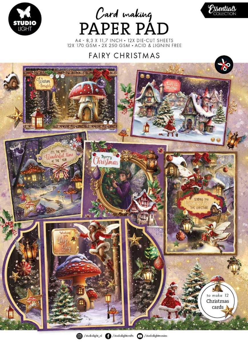 Card making pad Fairy christmas - Essentials nr. 19