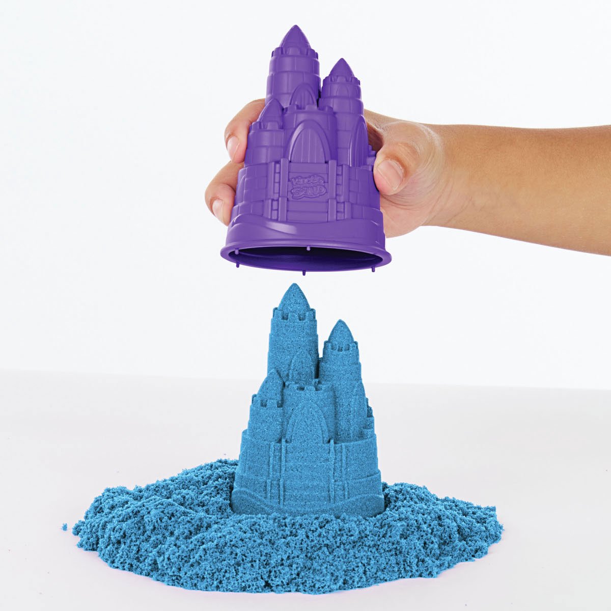 Kinetic Sand - Zandbak-set met 454 g blauw origineel Kinetic Sand - opbergzandbak 4 vormen en gereedschap - Sensorisch speelgoed — afbeelding 21