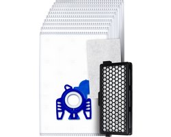 10x Dparts stofzuigerzakken en 1 HEPA filter geschikt voor Miele GN - met motorfilter - HyClean 3D Efficiency - Complete C2 C3 - S5000-5999 (S5) - S8000-8999 (S8) - hepafilter stofzuigerfilter SF AA 50 Active AirClean uitblaasfilter