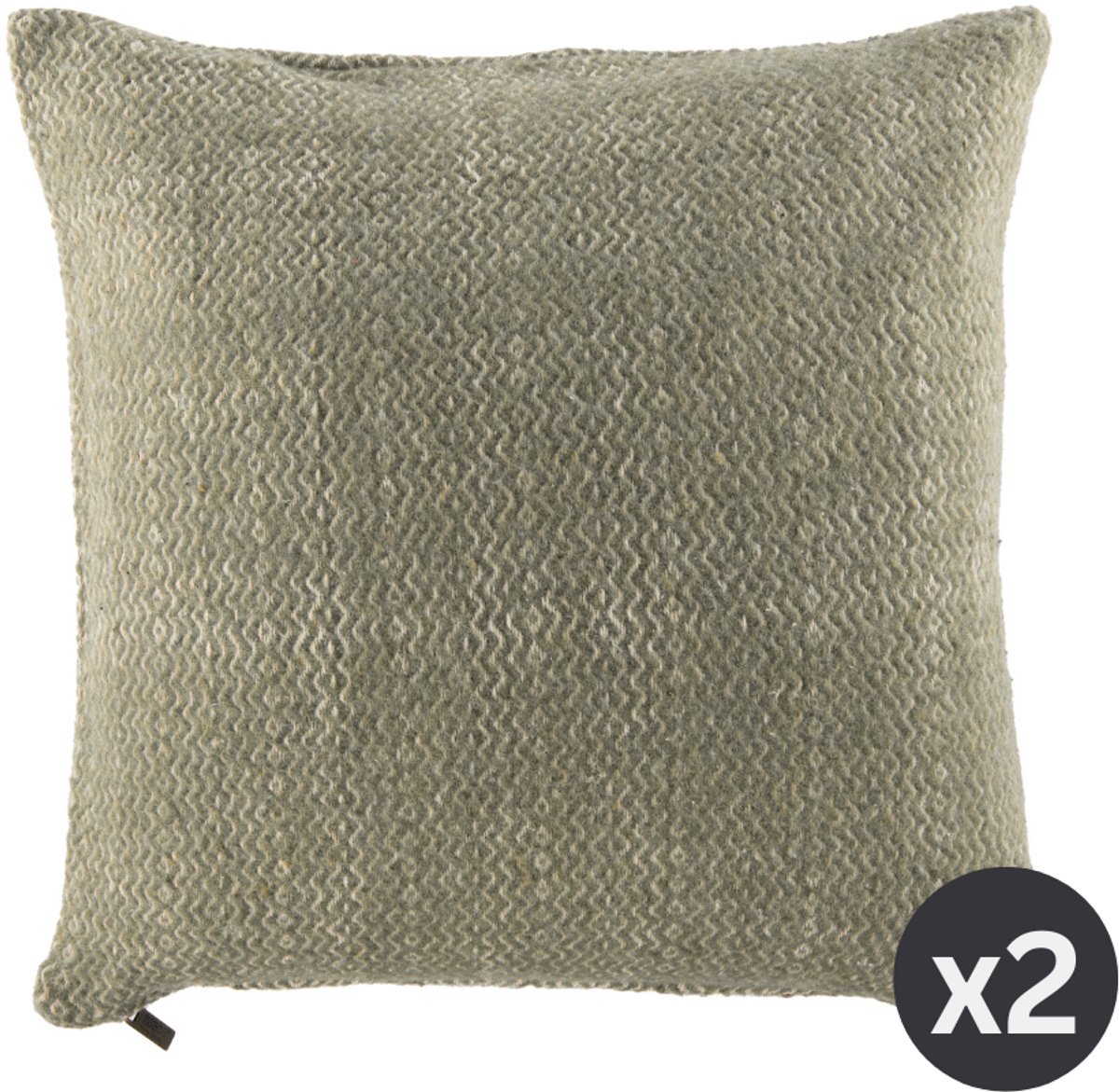 Tiseco Kussen ARTEM (gevuld) - SET/2 - 45x45 cm, groen OLIVE GREEN