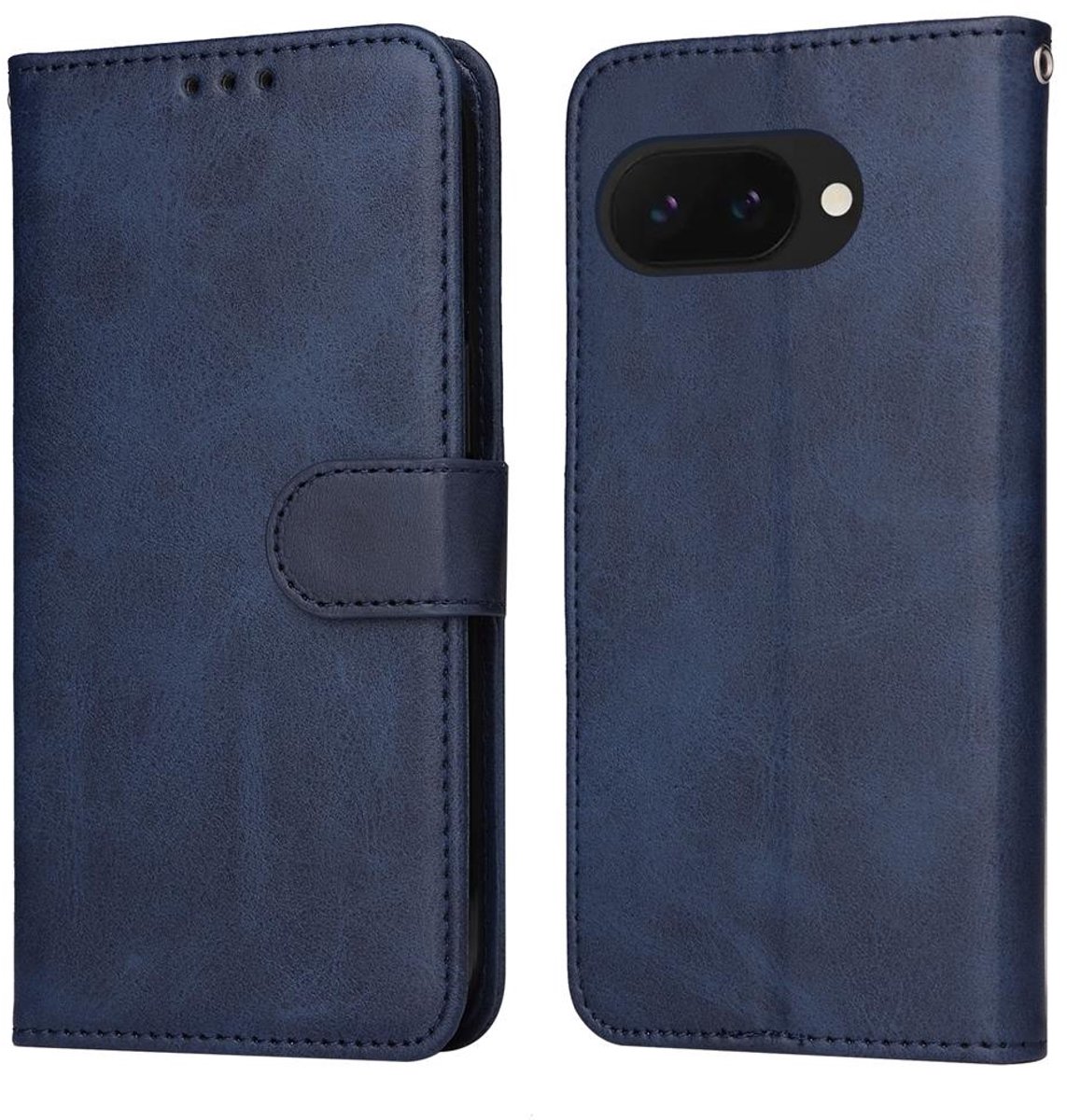 Mobigear Telefoonhoesje geschikt voor Google Pixel 9a Hoesje | Mobigear Wallet Bookcase Portemonnee | Pasjeshouder voor 3 Pasjes | Telefoonhoesje voor Pinpas / OV Kaart / Rijbewijs - Blauw
