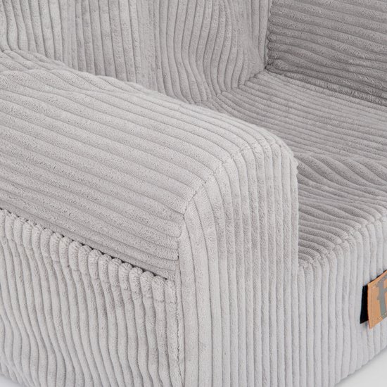 Kinderfauteuil ~ Grijze Ribstof van Merkloos — afbeelding 3