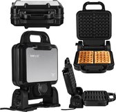 Zeegma Gofree Chef Pro – Wafelijzer – 180° draaibaar – Voor 2 Wafels 4x7 – 1200W – Antiaanbaklaag – Temperatuurregeling – Bak 2 grote wafels tegelijk – Snel opgewarmd – Diepe bakplaten – Ruimtebesparend – Warmtegeïsoleerde behuizing