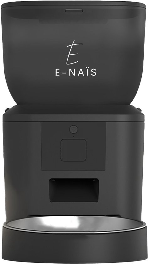 E-Naïs® Automatische voerbak - Automatische voerbak kat - Gebruiksvriendelijk/ Voerautomaat kat – Voedingsschema/Besturing via app – Voederautomaat - WiFi 2.4ghz - 4 Liter – Voerdispenser - Spraakopname - Kat en Hond