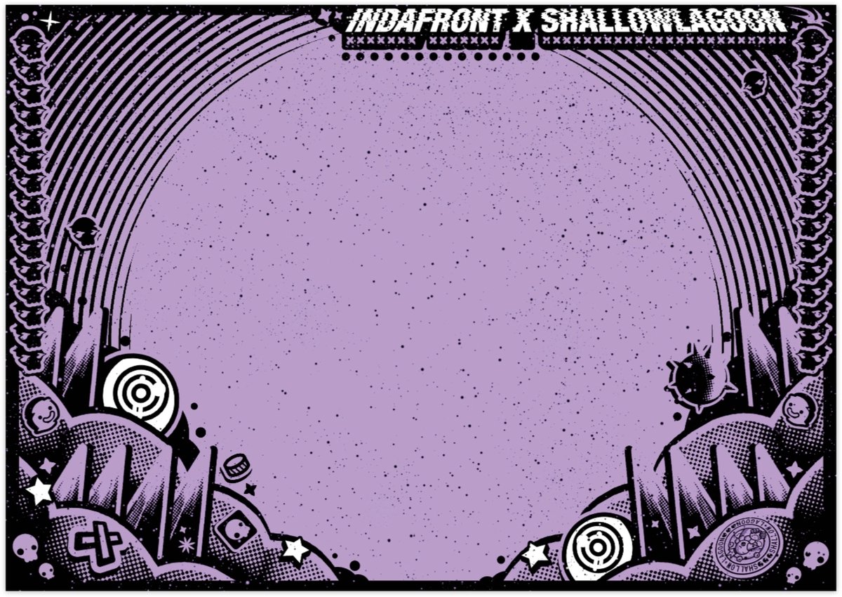 Shallow Lagoon x Indafront Purple Stickers - 50 stuks