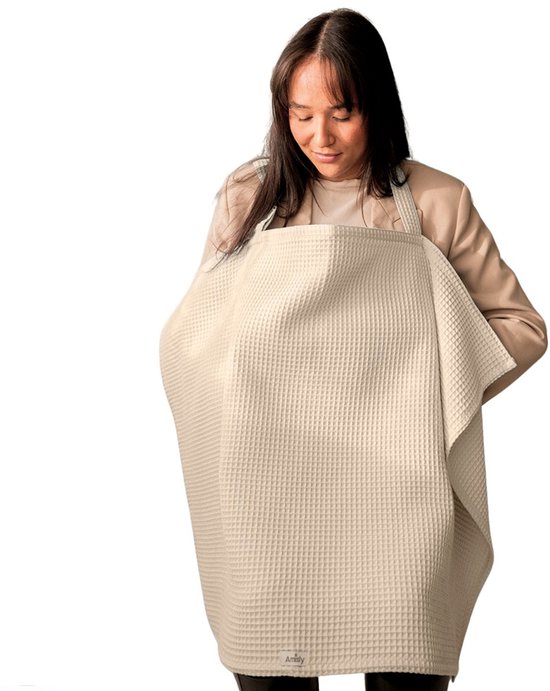 Amisly Borstvoedingsdoek – OEKO-TEX-Wafel – Crème – Kraamcadeau – baby