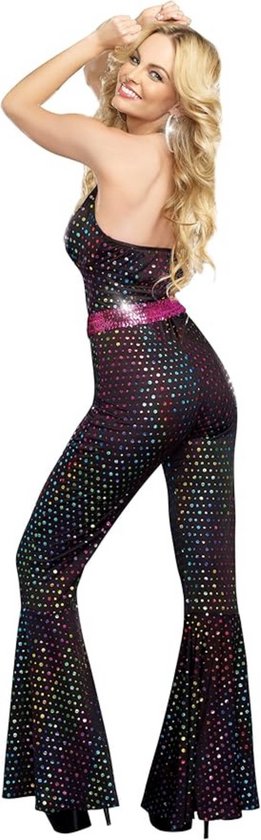 Combinaison Disco Joya Kids® pour femmes | Femme en costume des années 70 | Costume des années 70 | Costume rétro à Glitter | Costume de déguisement Abba | Tenue de carnaval et de fête à thème | Taille M