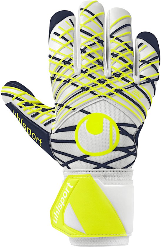 Uhlsport Super Resist Plus HN Gants De Gardien De But – Latex SUPER RESIST, Coupe Half Negative, Bandage Intégral – Enfants Et Adultes, Taille Unique