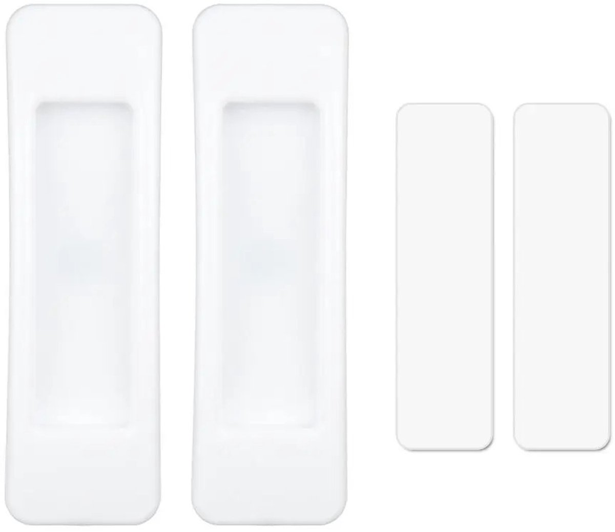 WiseGoods Premium 2 Witte Schuifdeur Handgrepen - Zelfklevende Kastlade Handgreep - Deurraam Sticker - Keuken / Badkamer / Kasten