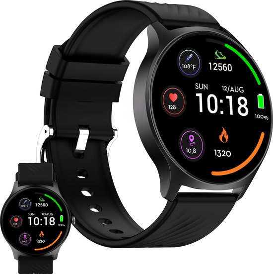 Denver Smartwatch – Android iOS – Volledige Belfunctie – Amoled Display – Sporthorloge – Hartslagmeter – Saturatiemeter – Slaapmonitor – SWC387