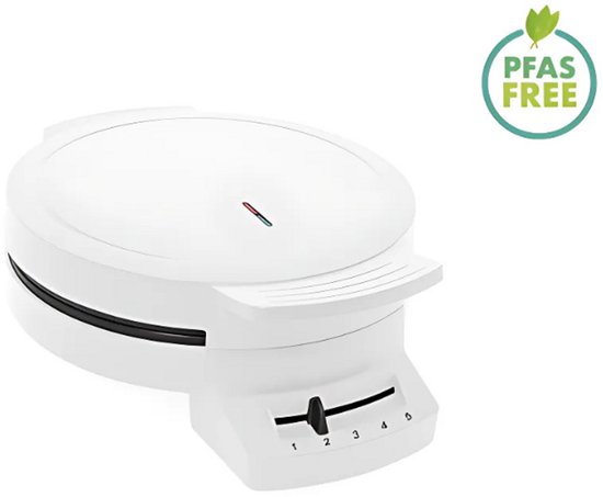 FRITEL Wafelijzer - A202 - Wafelmaker PFAS vrij - Wafelmachine voor Hartjeswafels - Hartjeswafelijzer - 5 Hartjeswafels - Wafelbakijzer met Vaste Bakplaten - Wit - 1200W