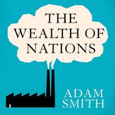 La couverture de 'The Wealth of Nations' d'Adam Smith, avec une usine émettant de la fumée en forme de nuage.