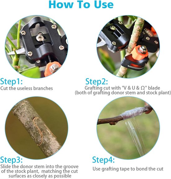 Tuingereedschapset - Enttigereedschapset - Tuinsnoeischaar schaar kniptang entgereedschap kit - Met omega-cut U-cut V-cut Ω voor plantentaktak/wijnstok/fruitbomen/bonsai van FY"/>
 — afbeelding 3