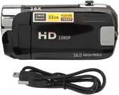 1080P Digitale Camera 16MP – 2.4 Inch Draaibaar Scherm met 16x Zoom en Vullicht – HD Video Recorder met Oplaadfunctie, Selfie Mode & Externe Microfoon Ondersteuning - Camcorder - Videocamera - Zwart